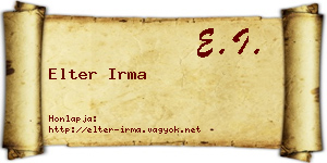 Elter Irma névjegykártya